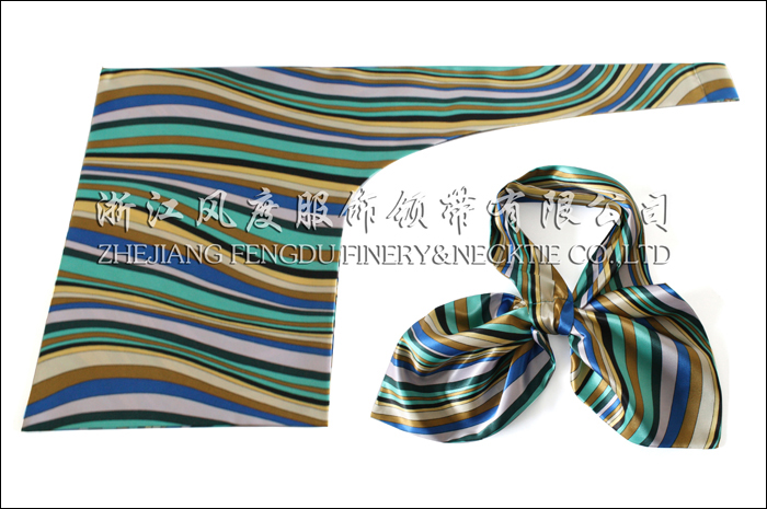 農行 仿絲雙層刀型絲巾